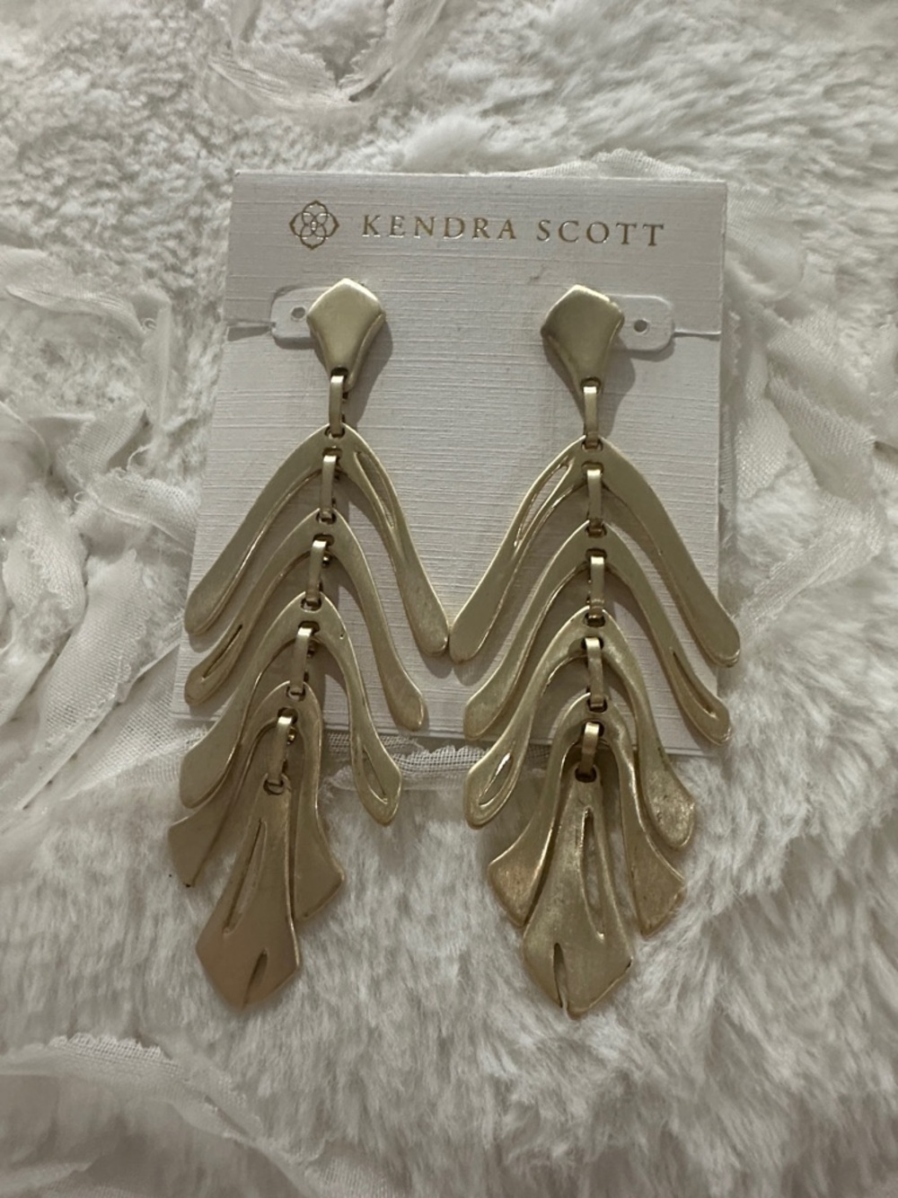 Kendra Scott Matte Gold Layered Fan Drop Earrings